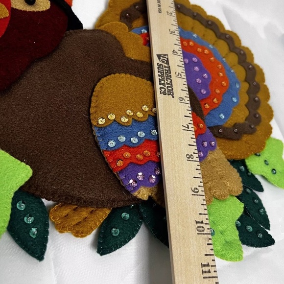 Vintage Design Works Crafts Handmade Turkey Wall Thanksgiving Table Decor - Picture 10 of 13